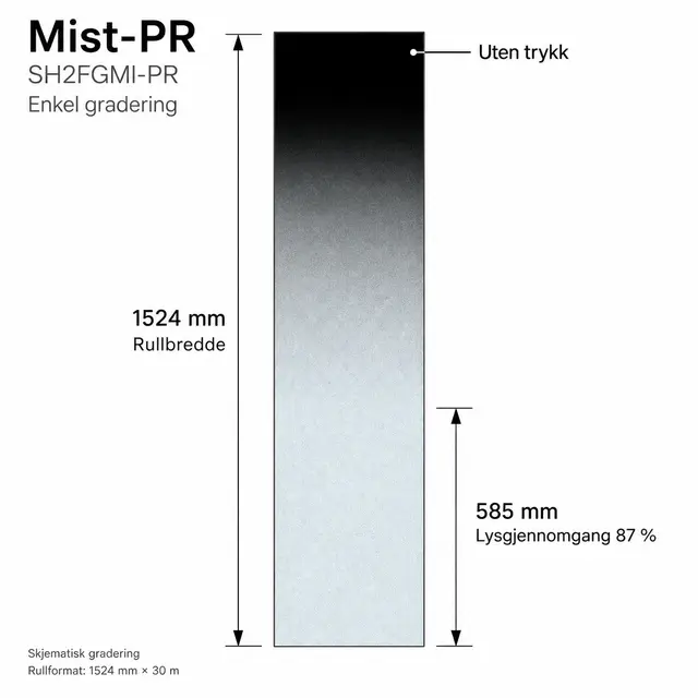 3M™ FASARA™ Gradation Mist Privacy SH2FGMI-PR, Format hel rull 1,52 x 30m 