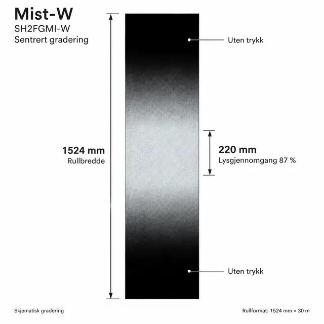 3M™ FASARA™ Gradation Mist W SH2FGMI-W, Format hel rull 1,52 x 30m 