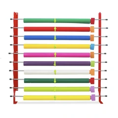 PlastGrommet WallRack Metallstativ med 10 stenger – 162 cm
